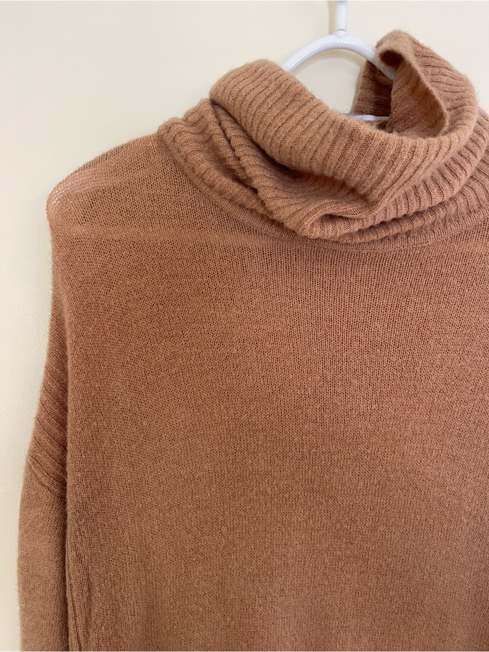 Turtleneck cashmere Longline Sweater - Camel